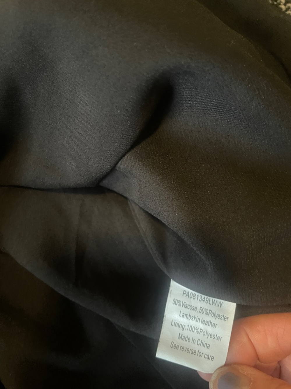 Parker lambskin leather and tweed jacket size Xs black and white - Picture 4 of 4